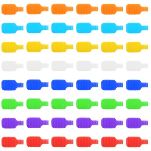 WJIAAA 48 Stück kabelbeschriftung, 8 Farben Kabel Beschriftung Nylon Kabeletiketten Kabelmarkierung Wiederverwendbare Kabelbeschriftung Clip für Zuhause Büro