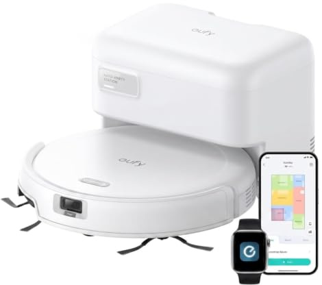 eufy Robot Vacuum Cleaner, C10, Self Emptying,8 Weeks Hands Free | Advanced Smart Mapping with LiDAR Navigation, 2.85-Inch Slim Design, Powerful Suction, Edge Expansion Brush