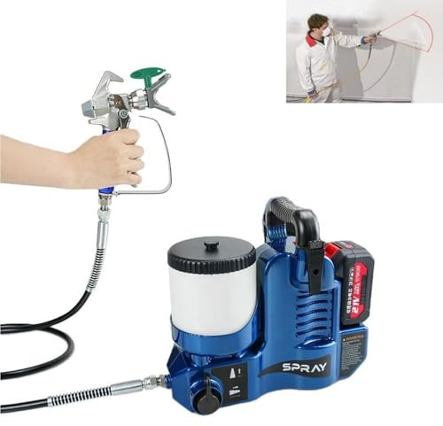 DHMYDPDZ Pulvérisateur à Peinture airless sans Fil Professionnel,Pistolet à pulvérisation Rapide à Batterie,pour Usage Industriel, revêtement,Pression réglable,pour Peinture la Maison