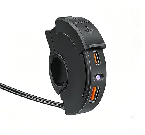 LOUCNAY Chargeur de Téléphone pour Moto pour Yamaha Tenere 700 2019-2024, Double Port USB-A et Type-C, Prise USB pour Moto avec Couvercle de Protection