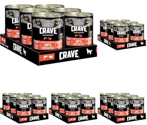 Crave Adult Hundenassfutter Pastete mit Lachs & Truthahn, 6 Dosen, 6x400g – Premium Hundefutter nass mit hohem Proteingehalt und ohne Getreide, hergestellt mit 100 Prozent natürlichem Lachs & Truthahn