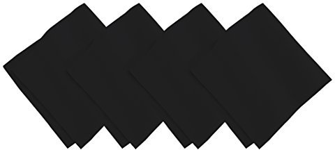 Elrene Home Fashions La Classica Luxuriöse Stoffservietten, Leinen, 4 Stück, Schwarz, 21x21 (Set of 4), 4