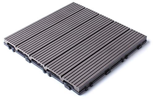 HORI® WPC Terrassenfliesen I Klick-System Bodenfliesen in Holzoptik I Witterungsbeständig, barfußfreundlich, splitterfrei I I Pflegeleichter Outdoor-Bodenbelag, verschiedene Modelle: I Modell: WPC