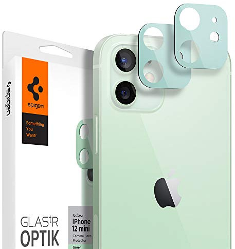 Spigen Glas.tR Optik Tempered Glass Camera Lens Protector for iPhone 12 Mini - Green 2 Pack