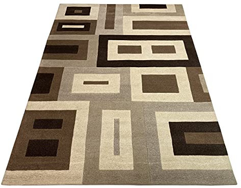 Indo Nepal Handgeknüpft Teppich Beige Braun 100% Wolle Hochwertiger Orientteppich