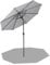 XEMQENER 3M Garden Umbrella Parasol Waterproof, Large Garden Parasol with Tilt and Crank Handle, Outdoor Patio Umbrella Parasol for Camping, Beach, Garden Table, UPF 50+, 300x300x240 cm, Light Grey