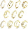 Adramata 11 Pcs Réglable Femme Bague Orteil 14K Plaqué Or Simple Flèche Ouverte Fleur Coeur Pied Bijoux Bague Orteil Ensemble