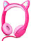 Olyre Cuffie per Bambini con Microfono - Volume Sicuro Limitato a 85 dB e Illuminazione a LED - Auricolari Cablati con Interfaccia di Condivisione, Cuffie Stereo per Ragazzi/Scuola//Viaggio - Rosa