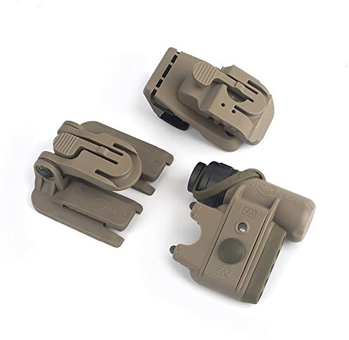 QIRUIMY Tactical Military Helmet Light Set Gen 3,White IR Red LED Light Signal Helmet Lights Survival Safety Fast Accessories 360 Rotate Light (Brown)