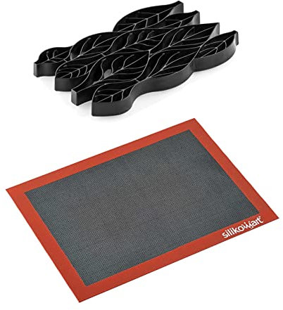 Silikomart - Set Voilà Cookie Leaves e Air Mat - Stampo per biscotti e tappetto per cottura