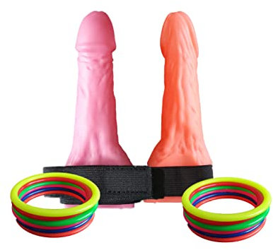 JGA Penis Ring Spiel | Scherzartikel Junggesellenabschied | Junggesellinnenabschied Spielzeug | Partyspiel | Brautjungfer Deko | Braut | Geschenk Geburtstag | Penisring | Wurfspiel | Trinkspiel
