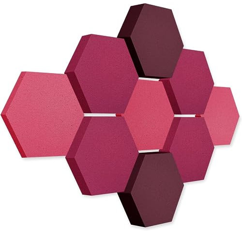 platino24 Akustikpaneele 9 Elemente Edition LOFT 3D I Ø 300mm Akustikplatten Schalldämmung Wand & Decke I Akustikschaum Schall-Absorber aus Basotect 30-70mm mit farbiger Akustikbeschichtung