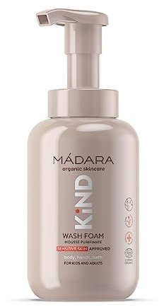 MÁDARA Bio-Hautpflege | KIND Waschschaum, 300 ml – Bio-zertifiziertes Reinigungsmittel, Sanft Genug Für Die Ganze Familie, Für Empfindliche Haut Zugelassen, Seifenfreie Formel