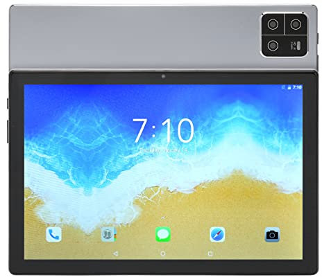 LEYT Tablet da Ufficio, Tablet PC Colore Argento Doppia Fotocamera da 10 Pollici per Le Aziende (Spina UE)