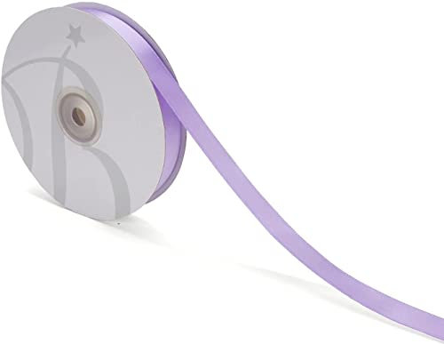 Cinta de doble satén de 10 mm x 50 metros para manualidades, Navidad, decoraciones, adecuada para envolver regalos, fiestas de cumpleaños, bodas, regalos (lila)