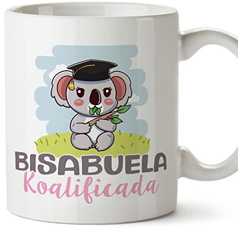 MUGFFINS Tazas para BISABUELA - En Español - Koalificado/koalificada - 11 oz / 330 ml - Regalo original y divertido