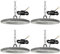 treoir 200W LED UFO Industrielampe, 24000LM Hallenbeleuchtung LED 6500K Kaltweiß Hallenstrahler LED, IP65 Wasserdicht LED Werkstattlampe Hallenbeleuchtung für Warenhaus Fabriken Garage(4pcs)