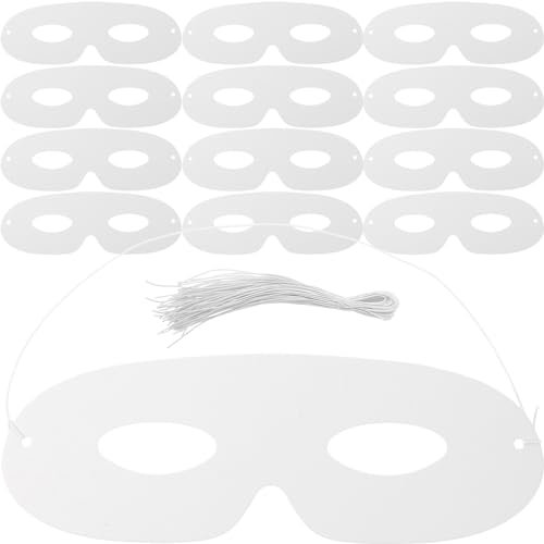 TOYANDONA 40st Cosplay- Einfache Maskerademasken Bemalbare Halbmasken Halbmaske Cosplay Leere Augenmasken Handbemalte Gesichtsmaske Diy-maskerade-masken Papier Kind Schüttgut Requisiten Weiß