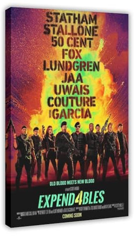 DESHVA Expendables 4 – Filmposter auf Leinwand, Poster, Wandkunst, Dekor, Bild, Gemälde für Wohnzimmer, Schlafzimmer, Dekoration, Rahmen-Stil, 20 x 30 cm