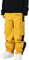 HOUZONIY Damen Skihose, Herren Wasserdicht Winddichte Softshellhose, Weite Passform Snowboardhose Geeignet für Outdoor-Sportarten(Gelb M)