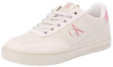 Calvin Klein Classic Cupsole Low MG Lth YW0YW01585, Scarpe da Ginnastica Donna, Beige (Eggshell/Dusty Rose), 38 EU
