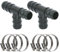 HAF® 2X Schlauchverbinder T-Stück 32mm inklusive 6X Edelstahl Schlauchschelle für Pool-, Teich- und Schwimmbadbau & sämtliche Bewässerungssysteme - Qualität: Made in Europe