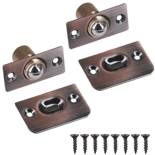 ciciment 2 Pack Ball Door Catches for Internal Doors, Adjustable Roller Spring Bearing Door Latches for Closet,Wardrobe Door,Cabinet Cupboard (Red Bronze)
