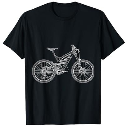 Mountainbike Strichzeichnung T-Shirt