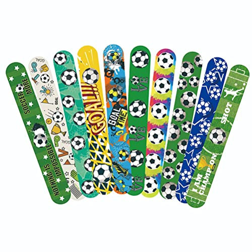 10 Stück Fußballspiel-Schlagbänder, Bunte Fußball-Armbänder Kinder, Jungen und Mädchen, Fußball-Motto-Partyzubehör, Gastgeschenke und Geschenke (Wie in Abbildung 10