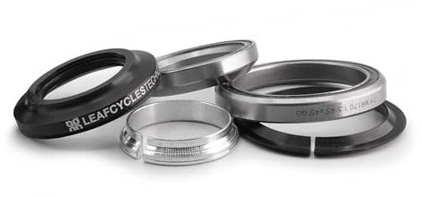leafcycles ® Fahrad Steuersatz Tapered aus Aluminium 1 1/8 | 1.5, industriegelagert, schwarz