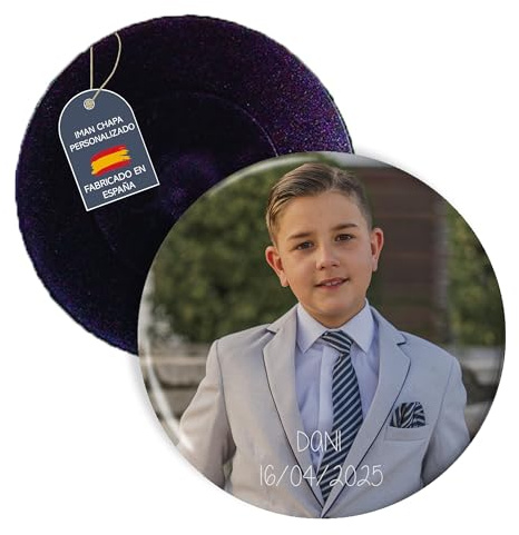 Imanes Personalizados Nevera Pack 5. Imanes Personalizados Comunion. Foto Iman Nevera. Detalles Comunion para Invitados. Regalos Originales de Bodas. Iman Personalizado con Foto LolaPix 5 Unidades
