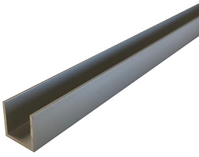 HOMEWELL - Profilé U aluminium, lg 1950mm (20 x 20 x 20 x 1,3 mm, Anodisé Argent)