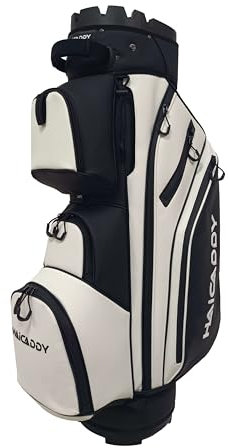 Haicaddy Deluxe Organizer Golfbag mit Magnettasche Waterresistant Lederoptik