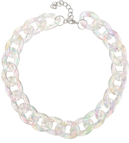 TOGEVAL Modische Gliederkette Für Damen Schmuck Übertriebene Statement-halskette Kunstharz Kunststoff Verstellbare Länge