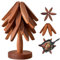 Wooden Trivets Coasters Set of 4 Tree Shape Trivet Set Foldable Heat Resistant Pads Reusable Wooden Trivets Potholder for Kitchen Accessories