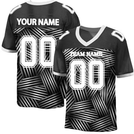 Generisch Personalisiert Rugby Trikot Herren Sporthemden Atmungsaktiv T-Shirt Schnelltrocknend American Football Trikot Individuelles Fußball Trikot Kurzarm Trikot Männer Damen Black Friday Angebote