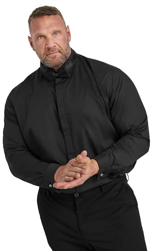 BadRhino Big & Tall Wing Collar Formal Shirt - Men's - Plus Size Curve Black