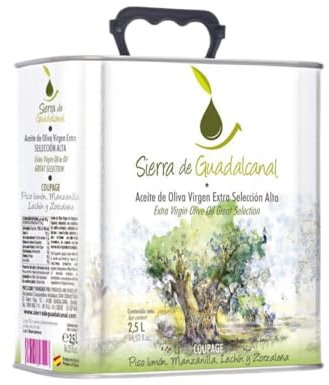 Sierra de Guadalcanal - Aceite de Oliva Virgen Extra - Aceite de Oliva - Aceite - Premium - Alta Selección - Gourmet - Lata 2,5 Litros.