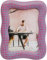 Kare Cadre photo design Wavy Peint à la main Rose Unique Utilisable debout Montage mural possible Design moderne Taille A5 Idée cadeau 23 x 18 x 2 cm (H x l x P)
