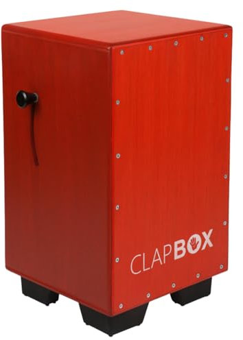 Clapbox Cajon-Eichenholz (H x B x L): 50,8 x 30,5 cm – 3 interne Snares mit verstellbarer Funktion, beliebteste Cajon Online (rot, CB40 Rot)