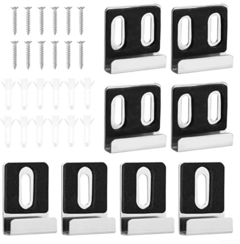 HEBEOT 8 x Spiegelhalterungsclips mit Schrauben, 8 Stück für die sichere Montage von Spiegeln, Rahmen und Glasgegenständen zu Hause oder im Büro