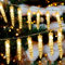 SUAVER LED Eiszapfen Lichterkette Außen und Innen, Wasserdicht 10M 80LED Eiszapfenleuchten Batteriebetrieben Eisregen Weihnachtsbeleuchtung Meteorschauer Lichte für Garten Außendeko (10m 80LED Warm)