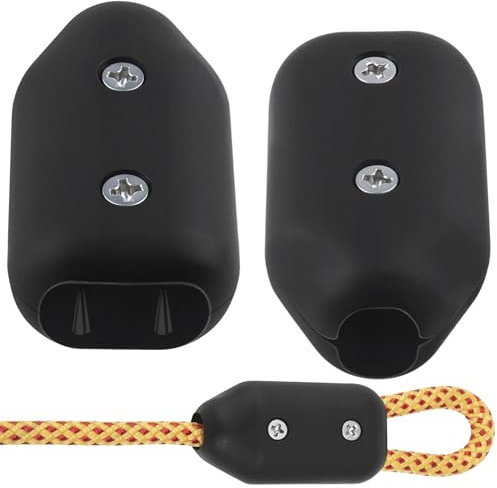 STSTR 2PCS 3/8 Inch Rope Clamps, Reusable Wire Rope Clamp, Black Plastic Rope Tightener Clips Connector Clamp for Braided Rope, Nylon Rope, Dog Leash (8 mm)