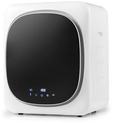 COSTWAY Mini Wäschetrockner 5KG, bis zu 69℃, LED Touch-Screen, Ablufttrockner mit Desinfektion & Desodorierung & Überhitzungsschutz, Mehrfachfiltration, 800W, 4 Temperaturen und 6 Timer