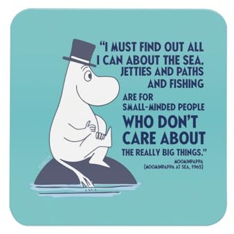 Moomin Really Big Things Moominpappa At Sea Quote Wooden Single Coaster