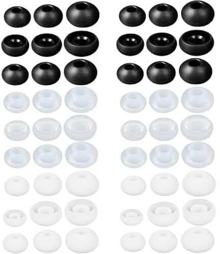 HoAhaMay 54 Piezas Tapones de Silicona de Repuesto, Almohadillas de Goma para Auriculares, 3 tamaños (S/M/L), compatibles con la mayoría de Auriculares intrauditivos (3 Colores)