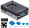 Miuzei Case for Raspberry Pi 4 with Housing Visible Acrylic Cooling Aluminum Heatsink for Raspberry Pi 4B Only Black
