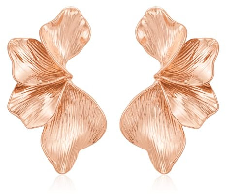 LILIE&WHITE Damen Ohrringe Rosegold Blumen-Design, Hypoallergen, Verblasst Nicht, Elegante Ohrhänger für Stilvolle Outfits – Geschenkidee für Frauen