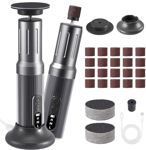 Râpe à Pieds Pédicure Electrique,9 Vitesses Réglables Rechargeable Electrique Lime pour Les Pieds avec affichage Tampons de Remplacement et Anneau de Gommage Ongles,Pied pour Femmes Hommes Pédicures