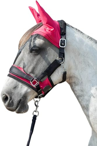 HKM Premium Anti-fly mask Magenta Cob